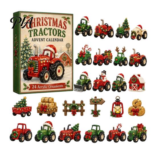 Holiday Gift for Family Transportation Vehicles Advent Calendar 2026 Kids, 24 Day Christmas Countdown Set Girls with Collectible Acrylic Mini