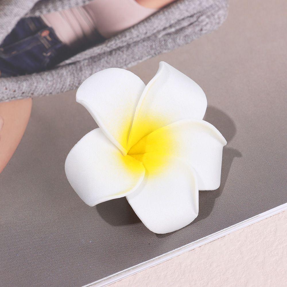 Gift Simulation Women Girl Beach Seaside White Plumeria Hairpin Flower Hair Clip
