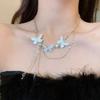 Sweet And Spicy Personality High-End Sense Metal Butterfly Splicing Necklace Versatile Neck Chain Women'S Niche Collarbone Chain