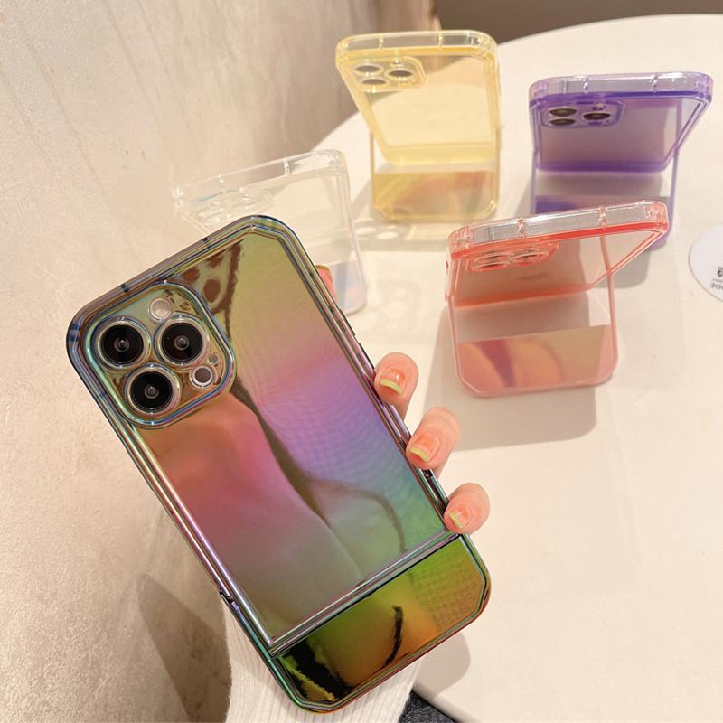 Чехол-держатель с лазерной подставкой Aurora для Iphone 13 12 11 Pro Max Xs Max Xr X 13pro 11, прозрачный противоударный бампер, задняя крышка