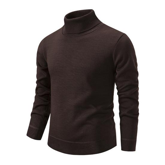 Men Turtleneck Sweater Slim Fit Knit High Neck Pullover Warm Winter Solid Color Rollneck Sweater for Daily Wear Work School Street
