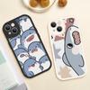 Новый чехол для телефона «Ухмыляющаяся акула» для Iphone 14 13 11 12 Pro MAX 13 12 MiNi 7 8 14 plus X XS XR Чехлы из кожи ягненка с изображением акулы