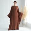 Ramadan Eid Soft Crepe Khimar Batwing Abaya Dubai Islam Muslim Modest African Dresses for Women Kaftan Kebaya Robe Femme Musulma