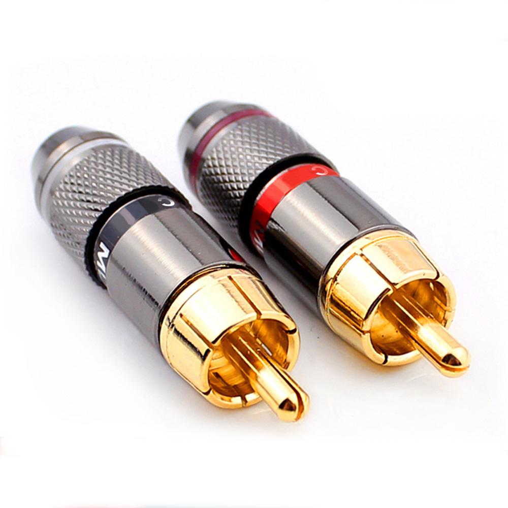 Musical Sound 2/8/24 шт. RCA Разъем Штекер HiFi 24K Позолоченный RCA Разъем Jack Адаптер для 6 мм Аудио и Видео Кабеля ДинамикаХороший продукт