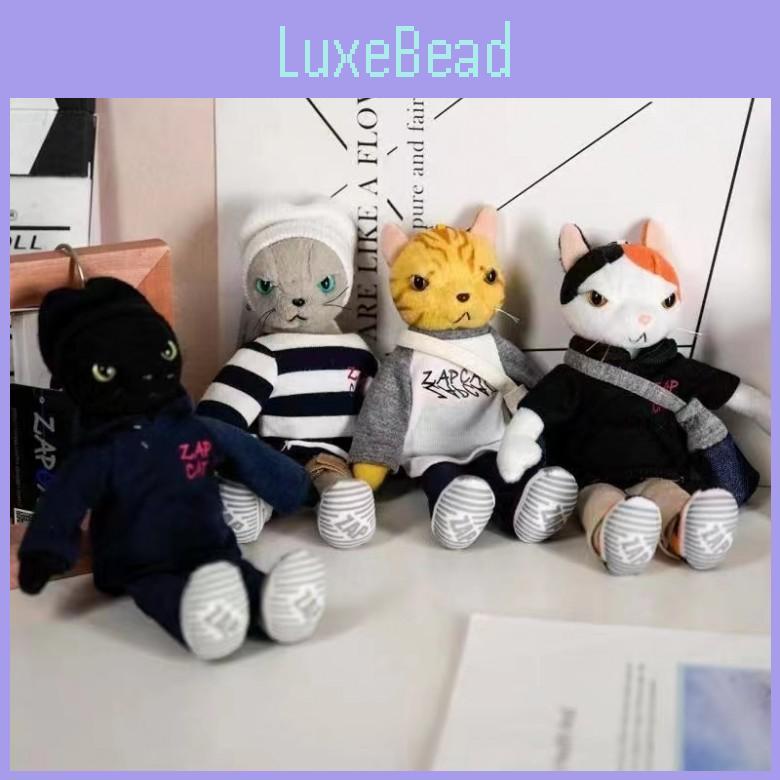 Wear Cool Clothes Cat Cartoon Plush Doll With Pp Cotton Filling For Backpack Decoration