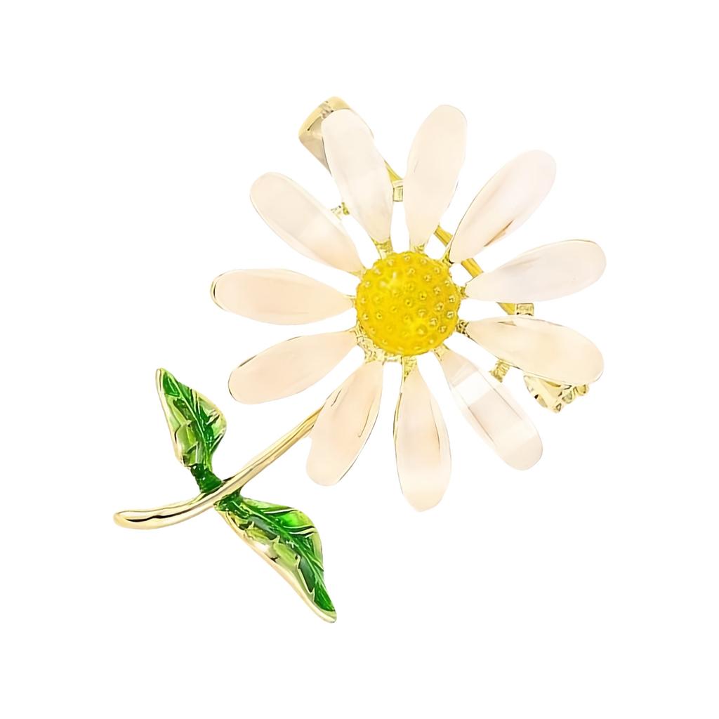 Intricate Daisy Flower Alloy Brooch Secure Pin For Dresses Coats Hats Bags Elegant Fashion Accessory Clothing Accessories