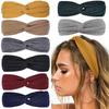Korean Style European American Knit Cross Elastic Yoga Headband - Solid Color for Women