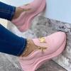 Women Chunky Sneakers  4 Color Solid Color Platform Shoes Thick Bottom Zipper Women's Vulcanized Shoes Sneakers