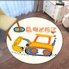 excavator Printed Round Rug Carpet Chair Rug Area Rug Entryway Doormats,for Office Chair Living Room Bedroom Kitchen Room.