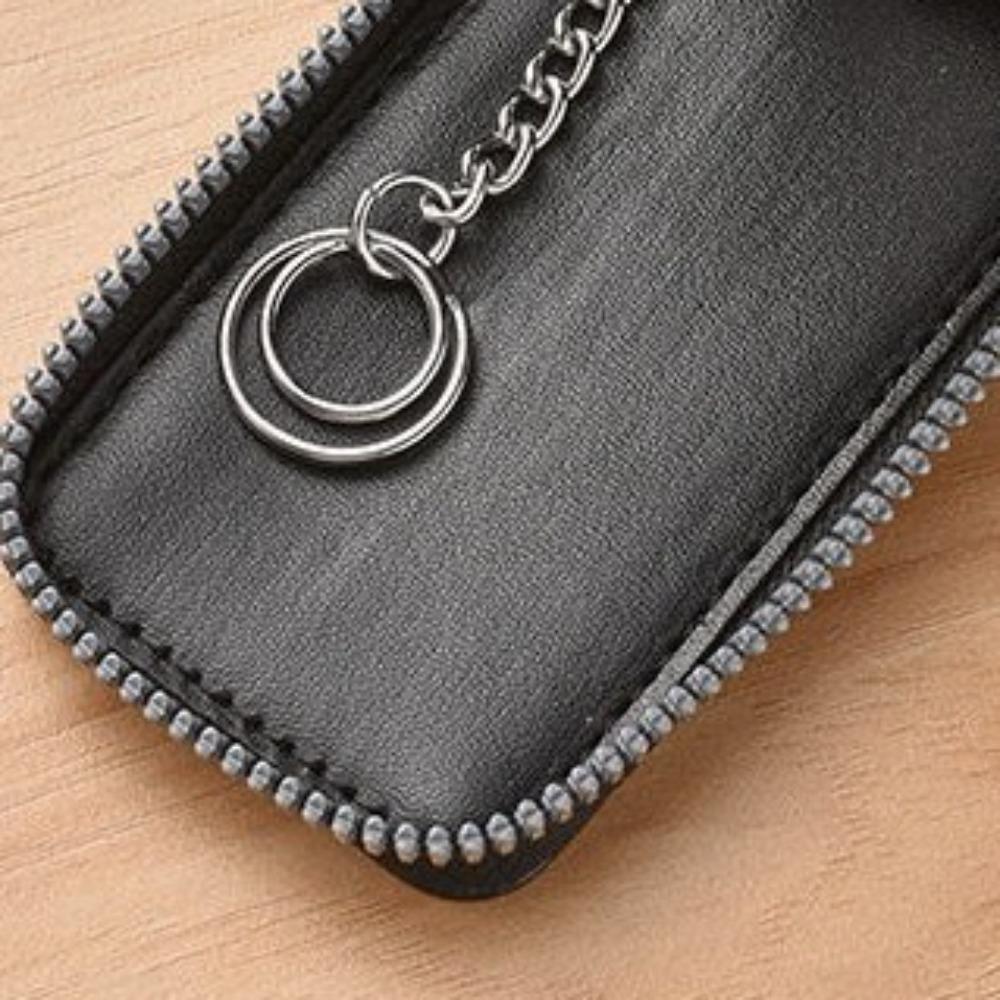 Zipper Coin Purse Leather Car Key Bag Portable Key Holder Organizer Pouch Men Women