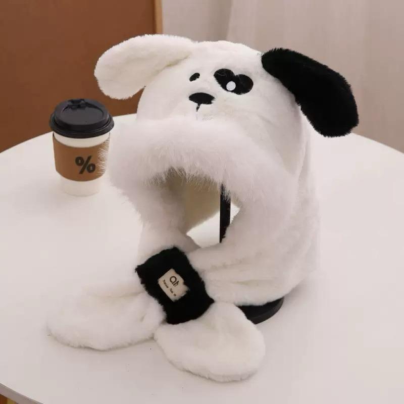 Фрукты милый милый щенок плюшевая шапка с ушками дети согреваются зимой универсальный показать лицо тренд