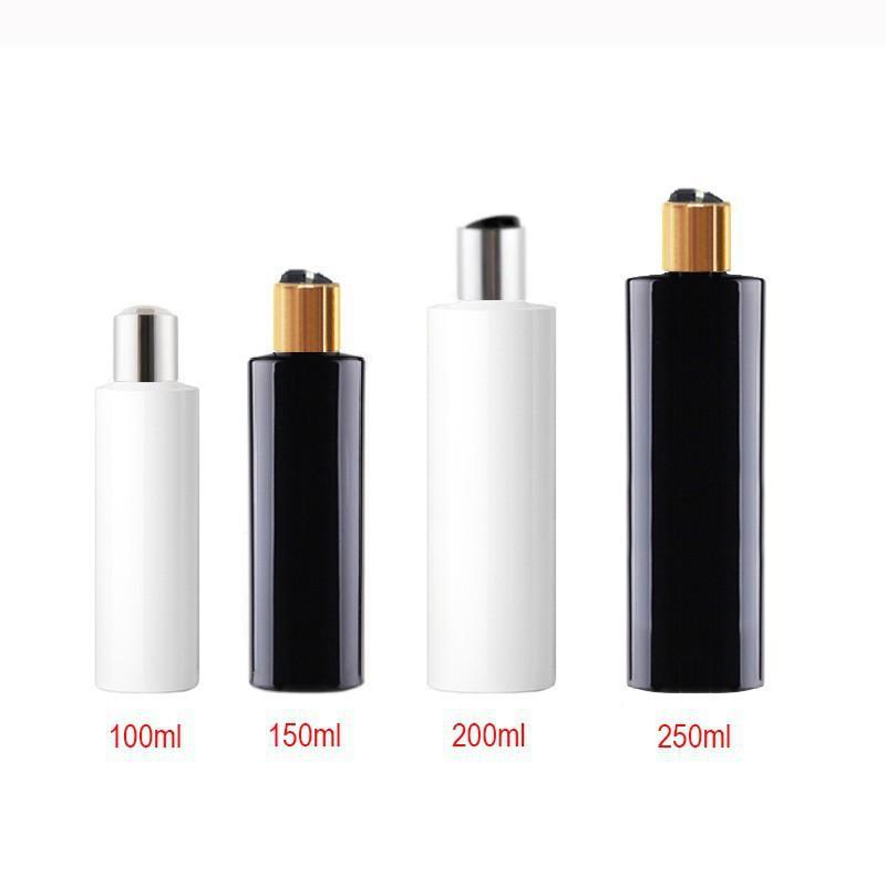 10pcs/lot 100ml/150ml/200ml/250ml Plastic Lotion Bottle With Gold Disc Cap Essential Oils Cosmetic Packaging Shampoo Bottle