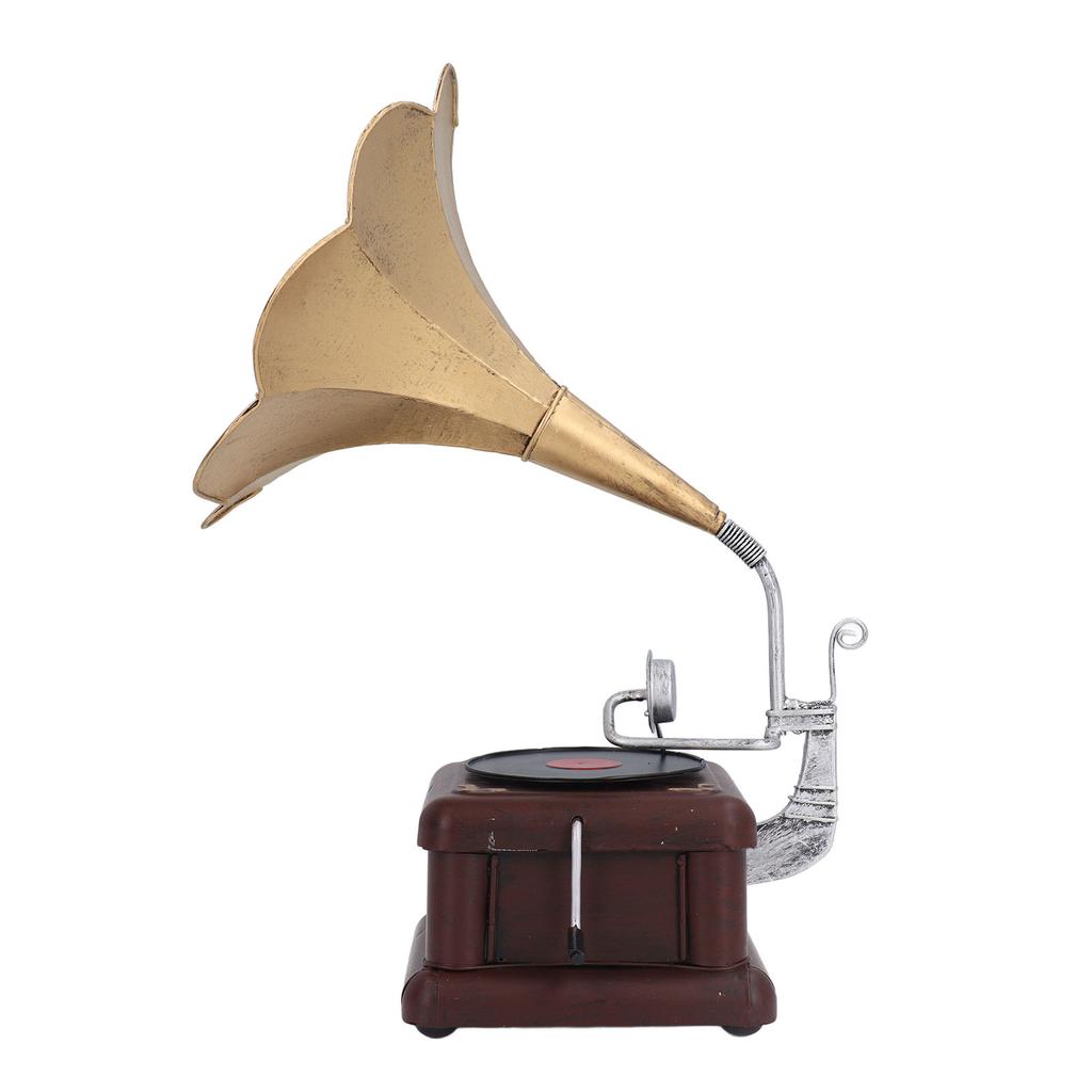 Vintage Phonograph European Ornaments Gramophone Decorative Iron Record Player Model Crafts for