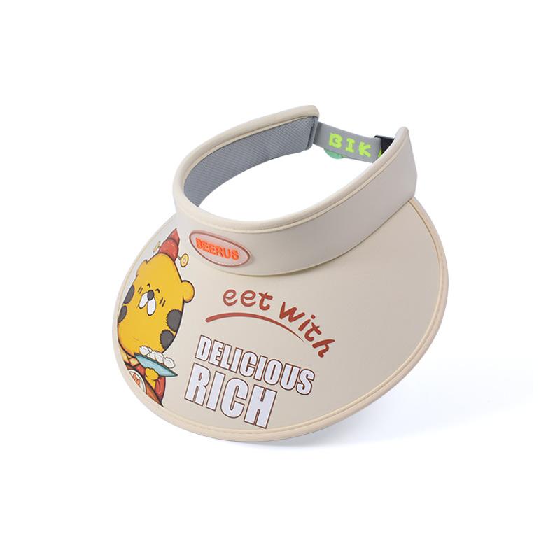 1105 summer children's hats male and female babies outdoor sunshade sunscreen hat cartoon cute big brim empty top sun hat