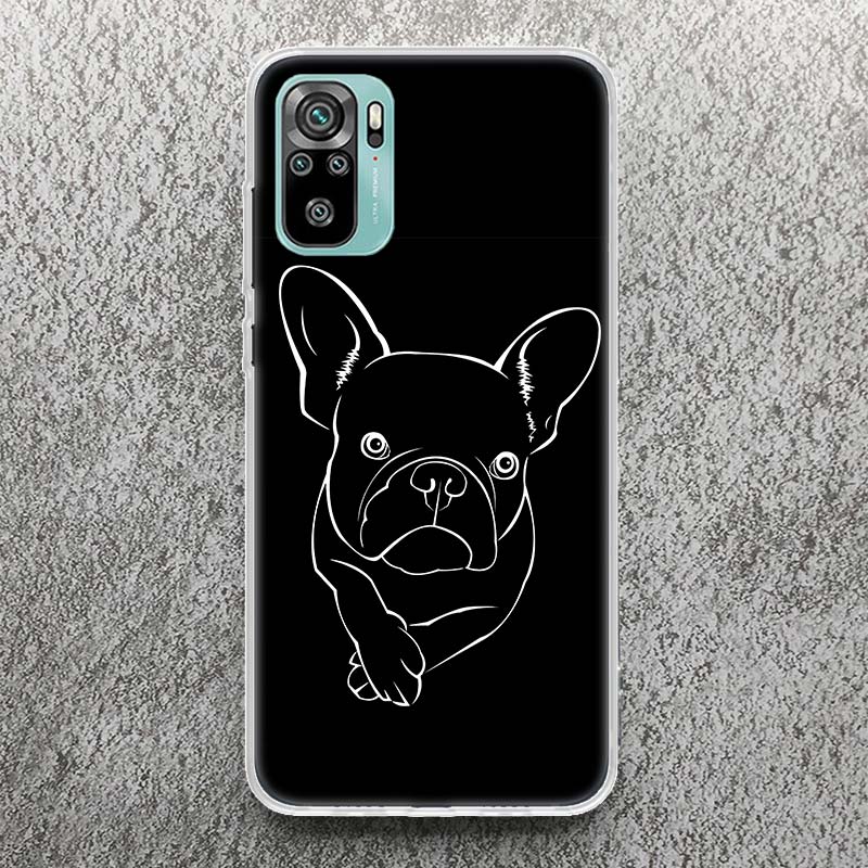 French Bulldog Black White Print Soft Case for Xiaomi Redmi Note 14 13 12S 11S Phone Shell 10 Pro Plus 11E 11T 12 11 10S 5G Cove
