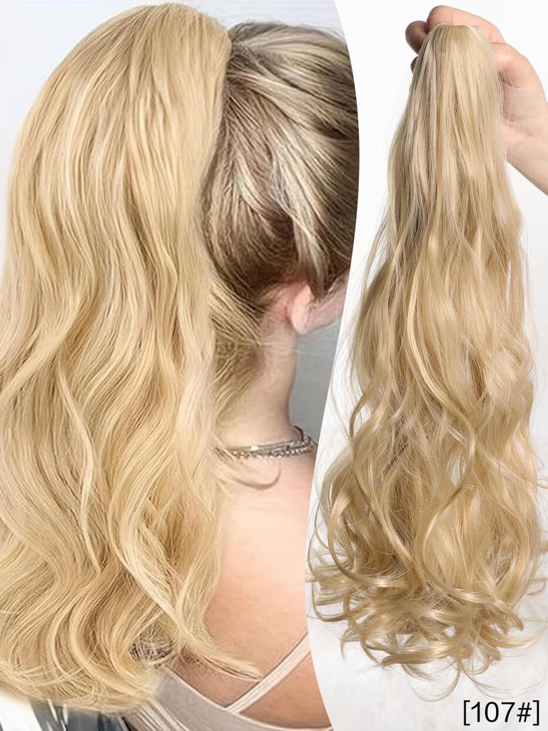 18-дюймовый черный красный блондин коричневый конский хвост наращивание коготь вьющиеся волнистые клипсы накладные волосы конский хвост наращивание волос длинный конский хвост синтетический для женщин