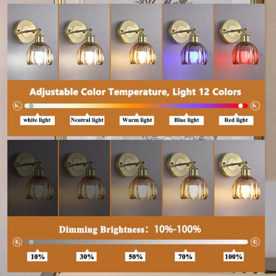 Беспроводной настенный светильник с пультом дистанционного управления, 3 цветовых температуры, 12 RGB-ламп, аккумуляторная батарея, светодиодная лампа в стиле ретро