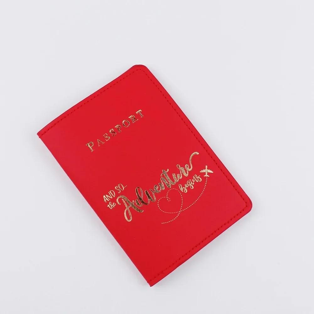 Pu Leather Passport Cover Simple Letter Plane Pattern Men Women Travel Wedding Passport Covers Holder Fashion Wedding Gift