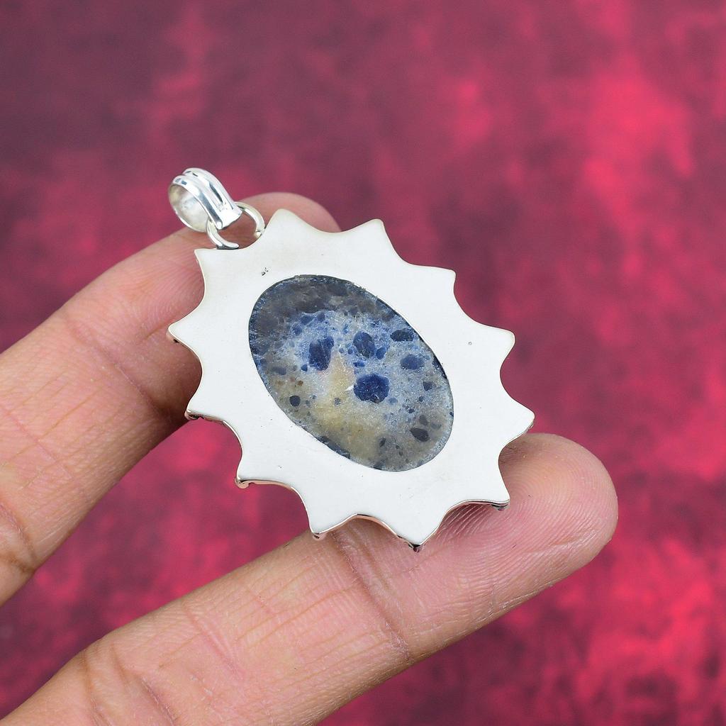Подвеска с содалитом, драгоценный камень, 925 пробы, серебряное ювелирное украшение, ручная работа, подвеска с камнем по дате рождения, подарок для него