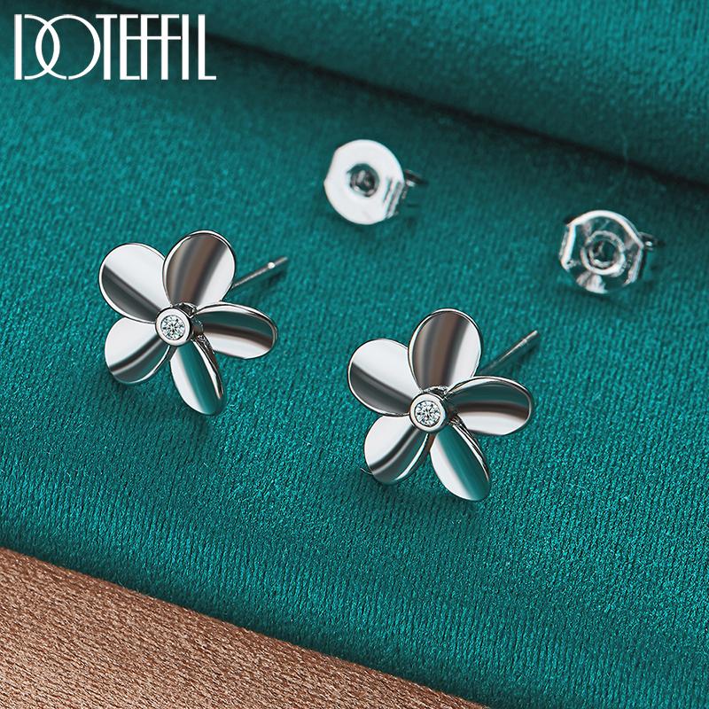 Серьги с цветком из стерлингового серебра 925 пробы и цирконием класса ААА, модные свадебные украшения
