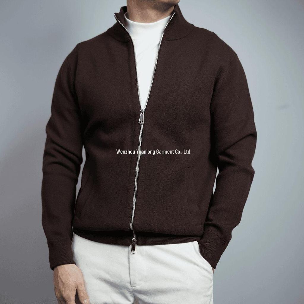 2025 Men's Lapel Casual Zipper Jacket - Wear-Resistant, Versatile Long Sleeve Cardigan, Fashionable & In Stock