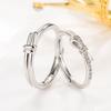 Romantic Fashion Truelove Knot Couple Ring Niche Men and Women Bow Couple Rings Light Luxury High-Grade Wedding Ring