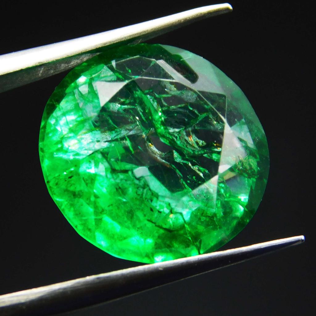 Natural Green Colombian Emerald 7ct Round Cut Certified Loose Gemstone