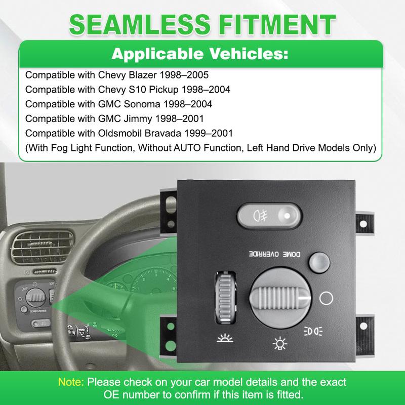 For Chevy S10 Pickup 1998–2004 15029237 15755954 Headlight and Fog Light Switch