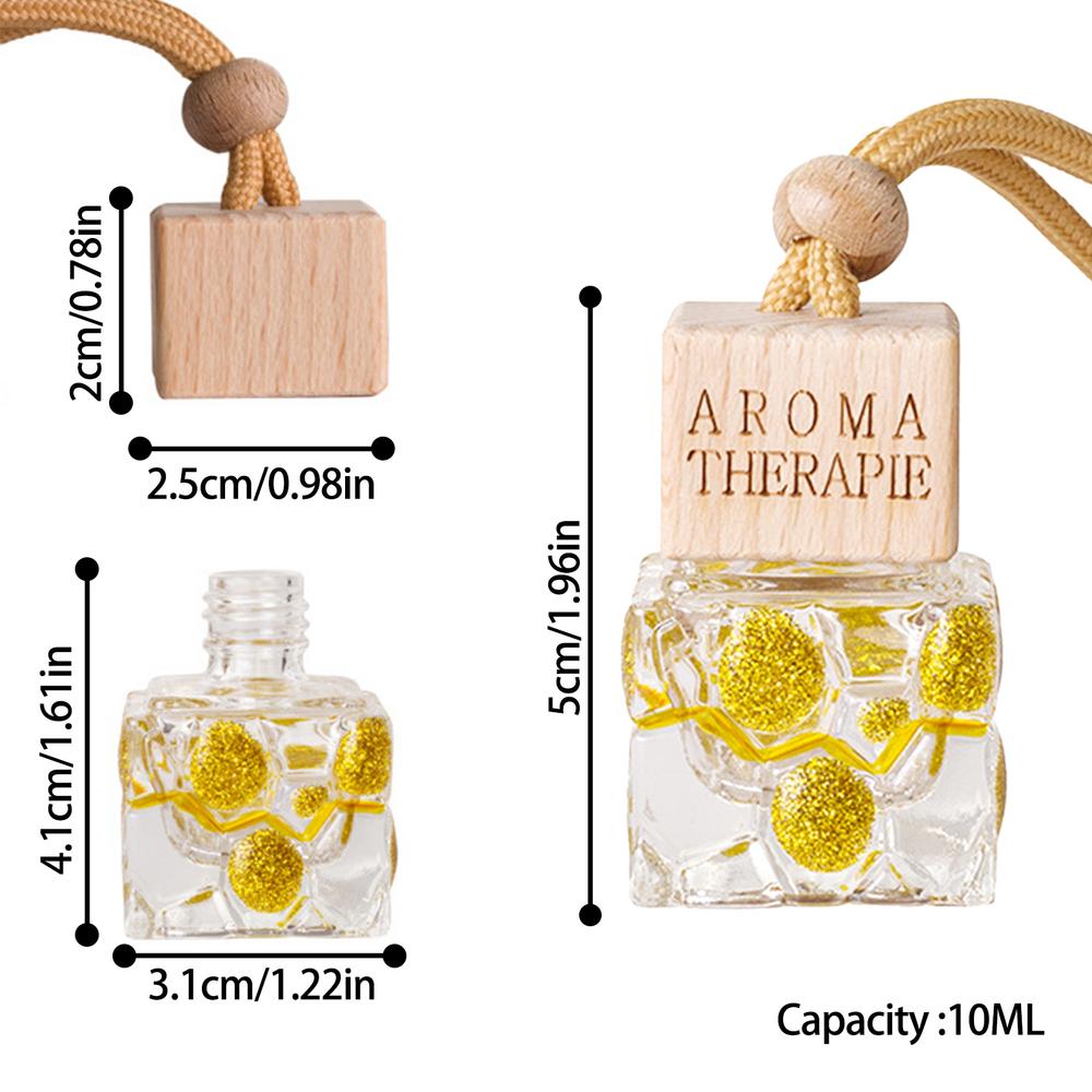 1PCS Car Hanging Glass Bottle Air Freshener Empty Bottle Aromatherapy Pendant Diffuser Car Decoration Aromatherapy Ornament 10ML