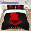 Republic of Albania Pattern Bedding uilt Set uilt Cover Pillowcase Home Decoration Birthday Gift (1 * duvet cover + 2 * pillowcase  without core)
