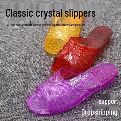Классические хрустальные нескользящие женские домашние тапочки - Летняя повседневная мода, Удобные, Прохладные.