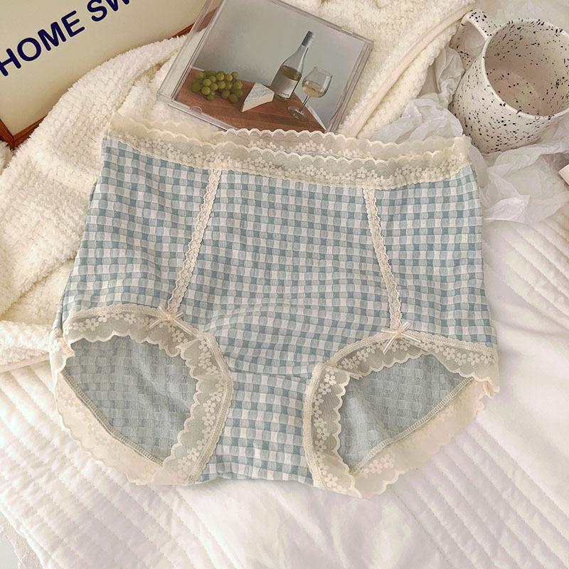 Трусики-треугольники с высокой посадкой вафельной текстуры большого размера, милые, дышащие и облегающие бедра женские трусики