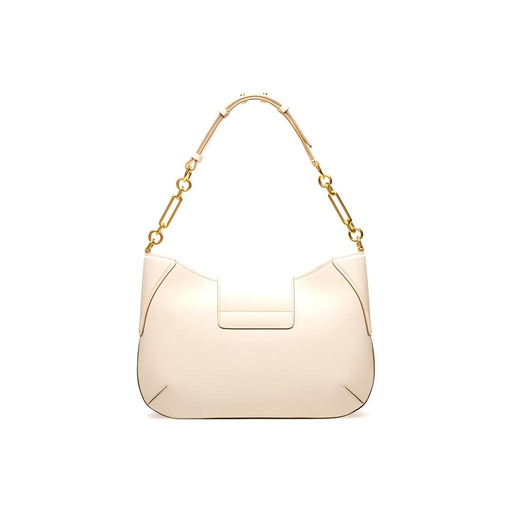 Bally Цепочка Сумка под мышку Кожаная сумка через плечо Женские сумки Бежевый 6239075-WHITE