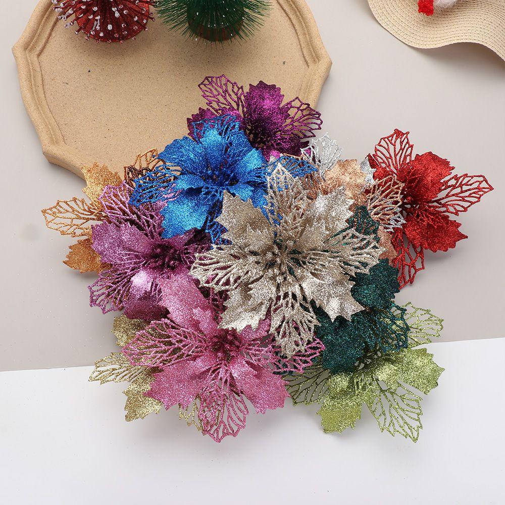New Year Decor Christmas Tree Decorations Christmas Flowers Fake Flowers Home Xmas Ornaments