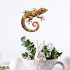 Yousheng Wall Art Gecko Decoration Metal Lizard Wall Decoration Colorful Wall Mounted Gecko for Garden Fence Home Farmhouse Decor