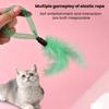 2Pcs Feather Cat Toys with Bells Interactive Spring Teaser Wand for Kittens Cats Interactive Cat Hunting Instinct Play Toy Colorful Pet Supplies