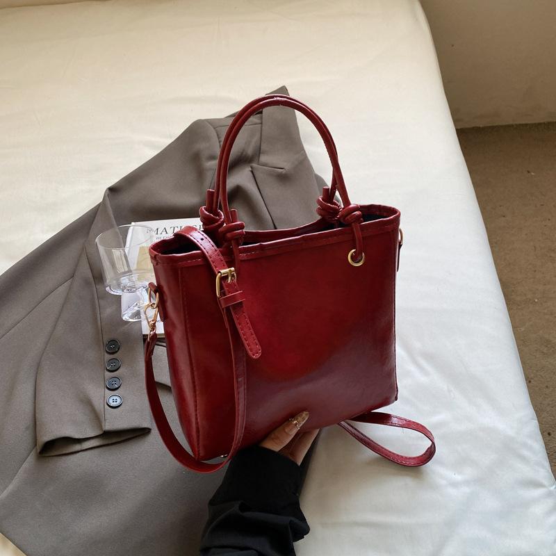 Простая и модная сумочка весна новая ретро текстура сумка-ведро практичная на плечо сумка-мессенджер