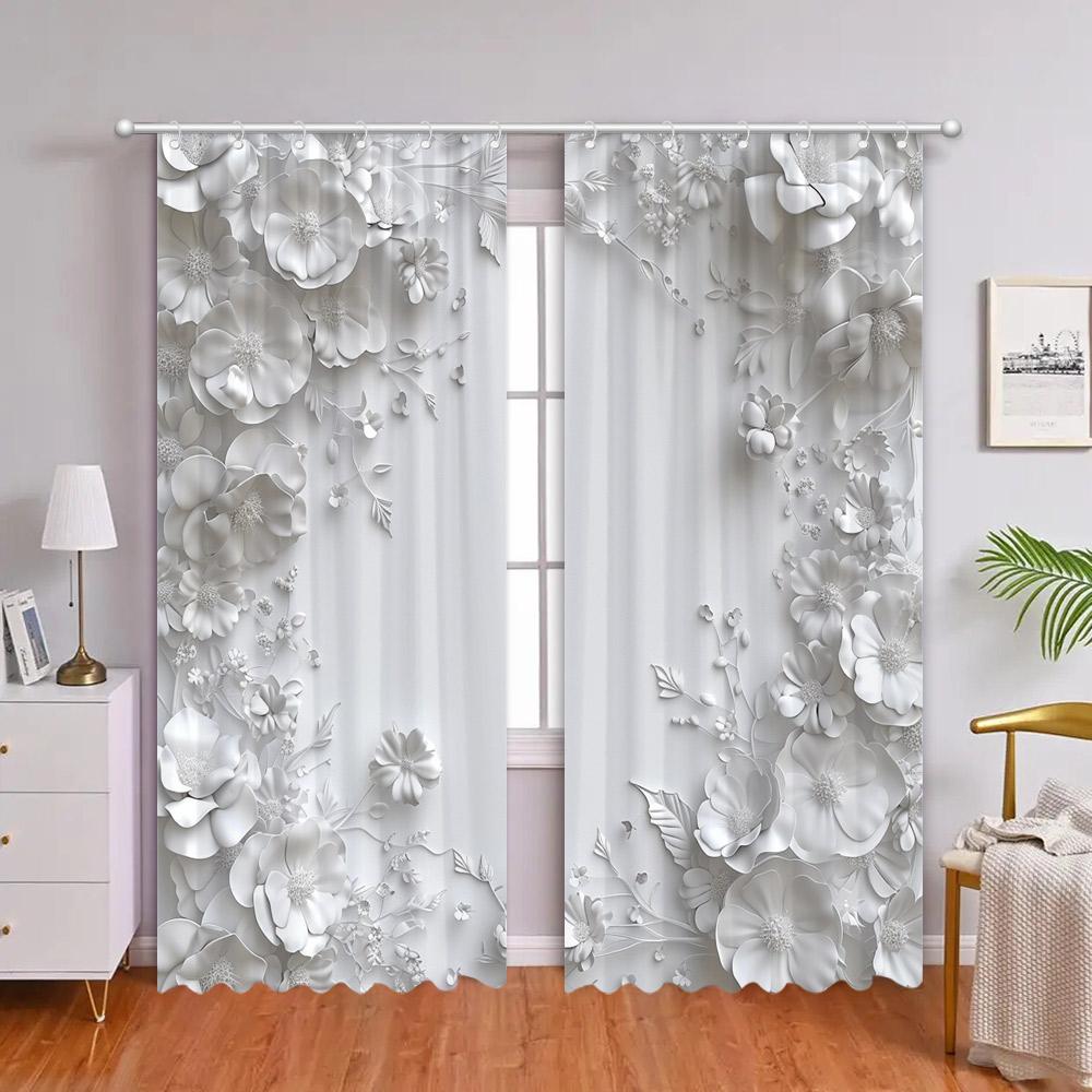 Красивый цветочный ламбрекен Шторы с 3D-печатью Гостиная Спальня Декоративная фоновая ткань Занавеска для ванной комнаты с крючками