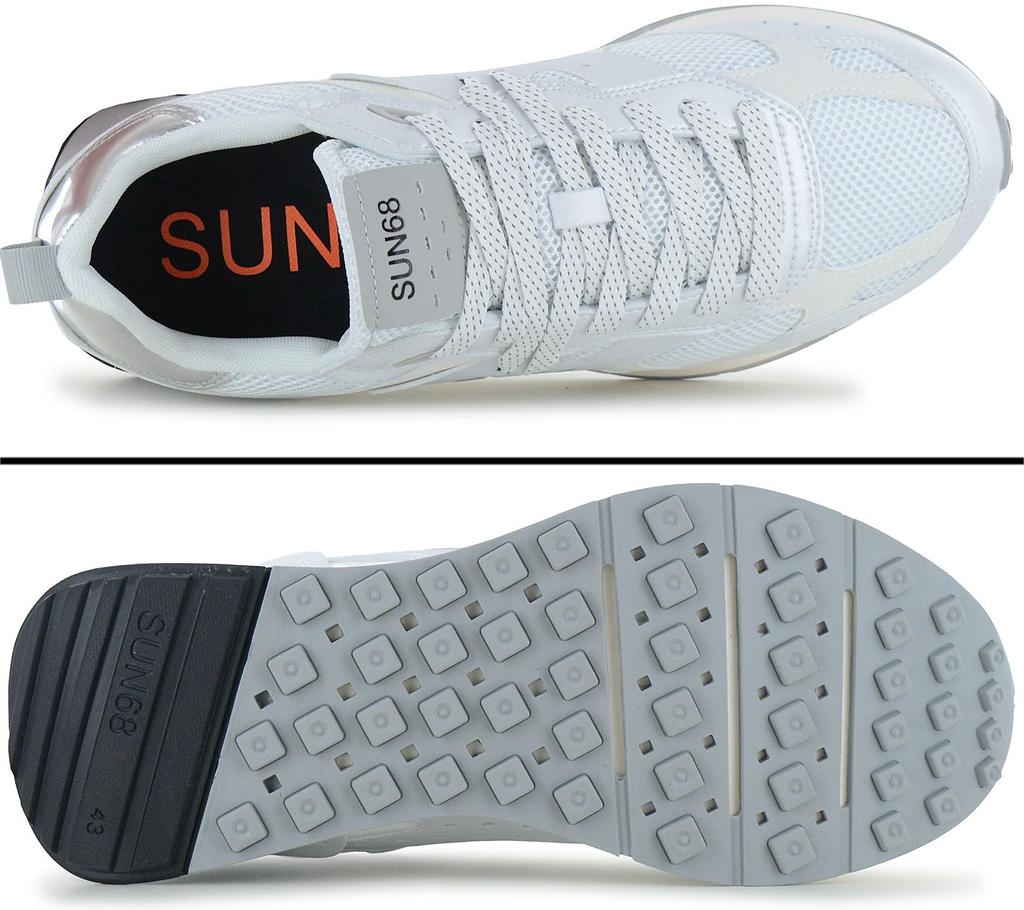 Sun68 Jaki 2.0 Silver Mesh - Мужские кроссовки Обувь Белый Z36119-01 ОРИГИНАЛ