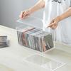 Acrylic DVD/CD Storage Box, Clear DVD Holder Case With Lid,Stackable Shelf Organizer Bin For DVDs,CDs,Video Games,Blu-ray, Books