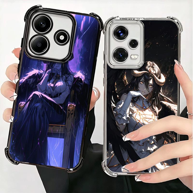 Аниме Чехол для телефона с покрытием Albedo O-Overlords Для Xiaomi Redmi Note 14 15 Pro Plus 13 12 11 11S 11T 10 9S 9 5G Противоударный Airbag C