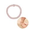 Cuban Link Anklet Woman Pink Bling Diamond 8mm Rose Gold Iced Out Chain Ankle Bracelet Hip Hop Miami Cubic Zircon Foot