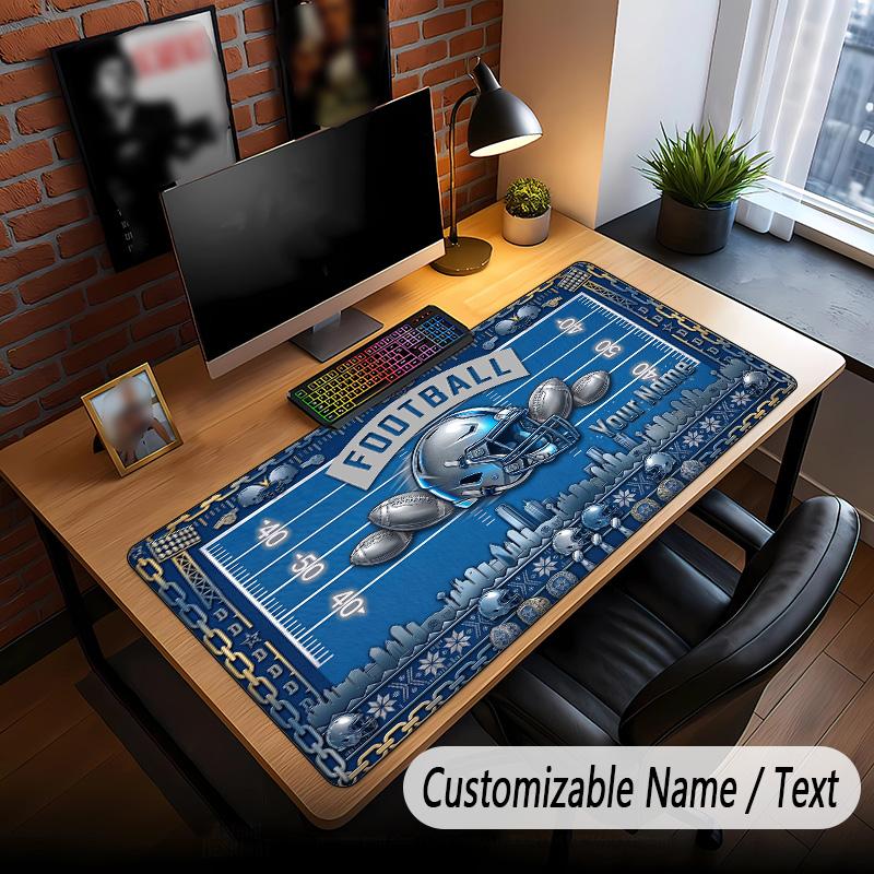 American Football Theme Custom Mouse Pad Personalized With Name Text Customized Desk Mat For Office Home Decor