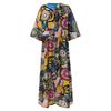 ZANZEA Bohemia Women Floral Print 3/4 Sleeve Casual Long Dress