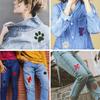 Hot Sale 5pcs Colorful Iron-On Fabric Patches Set | No Sew Adhesive for Pants Repair Kids Clothes Denim DIY Craft (Mixed Sizes)