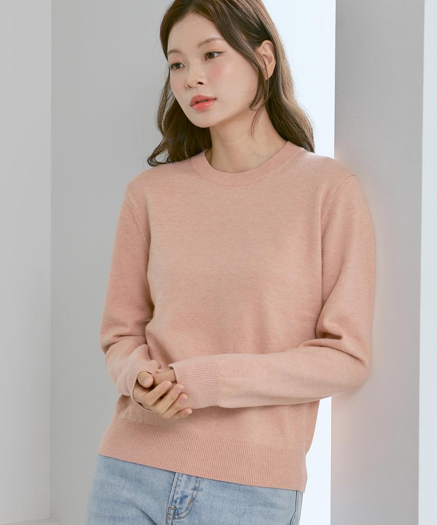 210EDIT Unisex Soft Knit Round Neck [Pink]_Zz4Sw070