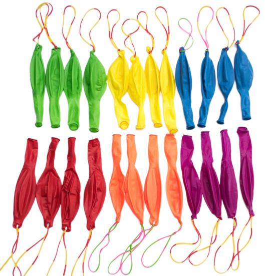 32Pcs Heavy Duty Latex Balloons Bounce Punching Balloons with Hole Rubber Handle Party Balloons Kids Birthday Party Wedding Decor