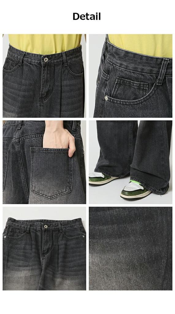 Джинсы Arcade мужские, моющие, широкие, с защипами, свободный прямой крой, расклешенные, bootcut, винтажная стирка, уличный стиль, размер M, синие