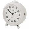 Alarm Clock White Analog Small Snooze with Light TQ-149-7JF