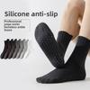 5 Pairs of Full Palm Silicone Non-slip Sports Men's Socks Non-slip Shock-absorbing Running Fitness Sweat-absorbing Breathable Boneless Cotton Socks